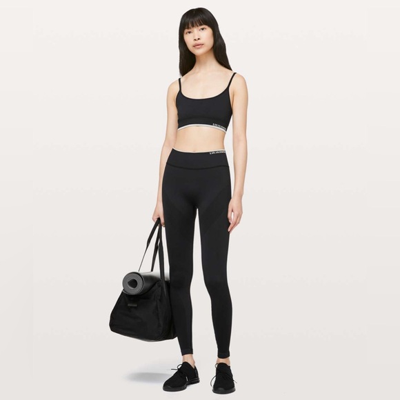 Lululemon Iconic Sweat Bra in Black / Ocean Mist Sz 4 - Picture 5 of 11